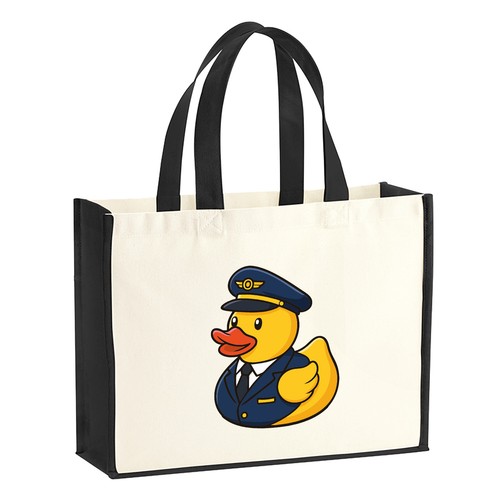 Jutetasche quietscheente pilot - jutetasche,